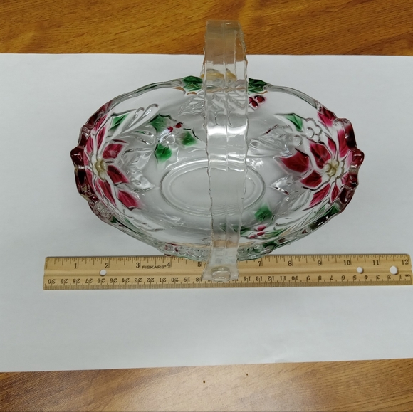 Vintage Mikasa Poinsettia Crystal Basket - Picture 6 of 10